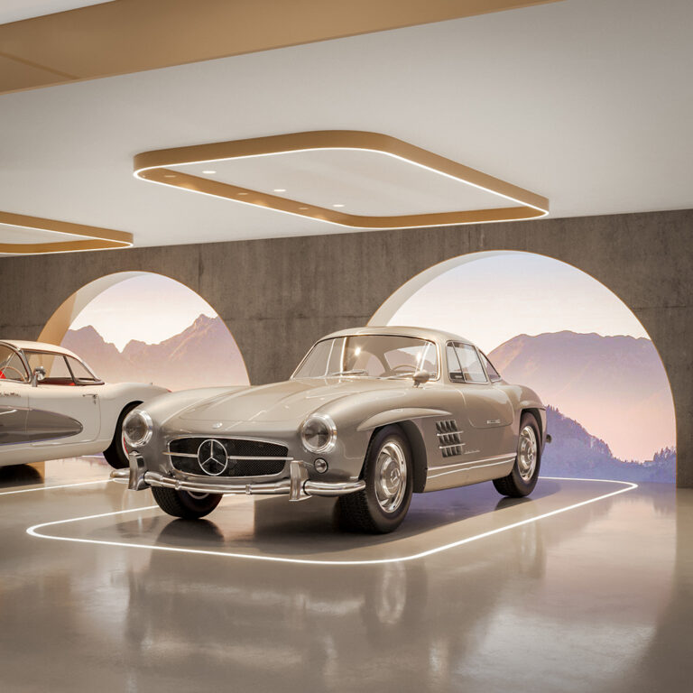 Garagendesign mit Großbildleinwänden, Lichtkonzept und hochwertigem Garagenausbau